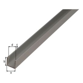 U-profiil Kantoflex alumiinium 20 x 8 x 1 mm, 1 m