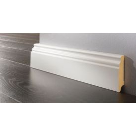 Põrandaliist Logoclic Valge profileeritud, MDF 17 x 100 x 2600 mm