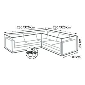 Mööblikate Sunfun L kujuline 230 / 320 x 100 x 85 cm