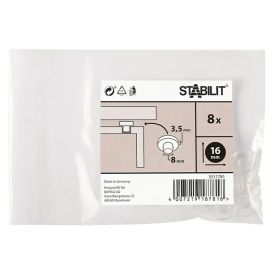 Kummialus klaaslauale Stabilit läbipaistev 16 mm 8 tk