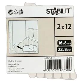 Summuti Stabilit kapiustele/sahtlitele 16x8/22 mm 24 tk valge