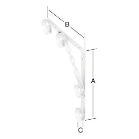 Riiulikandur 151 x 151 mm valge
