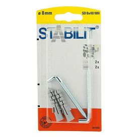 Konksude ja tüüblite komplekt 8 x 40 mm
