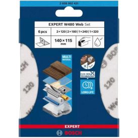 Lihvpaberite komplekt Bosch EXPERT W480 WEB 115 x 140 mm 6-osaline                    