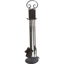 Kaminakomplekt A-iron 4-osaline must