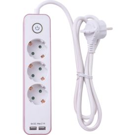 Pikendusjuhe Airam 2 x USB 1,4 m, 3-osaline