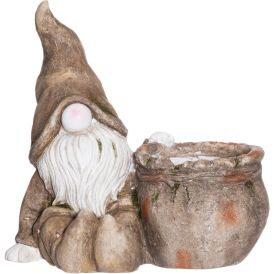 Aaiakaunistus Päkapikk lillepotiga 36,5 cm, pruun