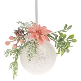 Kuuseehe pall 10 cm, valge glitter