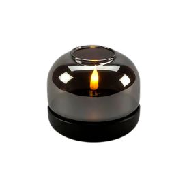 Lauakaunistus Konstsmide LED-küünal mattmust/suitsuklaas Ø 8,5 cm