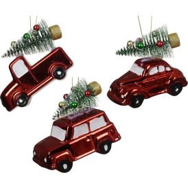 Jõuludekoratsioon auto ja kuusk valik 9 cm