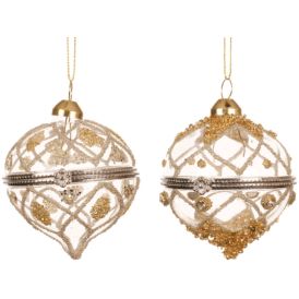 Kuuseehe ornament valik 6 cm, kuldne glitter