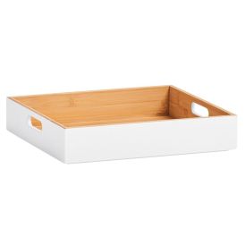 Puitkast Zeller bambus valge 30 x 27 x 6 cm