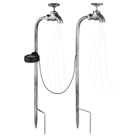 Päikesepatareiga LED-valgustid Globo aiakraan 2 tk