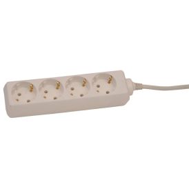 Pikendusjuhe maandusega Acuma 4-pesaga H05VV-F 3G1,5 mm valge 3 m