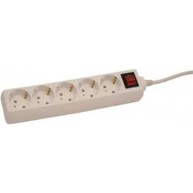 Pikendusjuhe lülitga Acuma 5-pesaga H05VV-F 3G1,5 mm valge 5 m