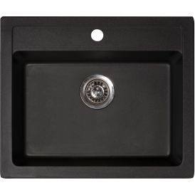Köögivalamu Aqualine Quadro X-Granit 60 x 50 cm must