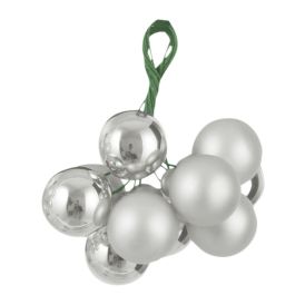 Kuuseehe pall 2 cm, hõbe/valge
