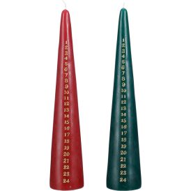 Lauaküünal jõulukalender valik 30 cm, punakasroheline