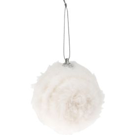 Kuuseehe pall 8 cm Faux Fur, valge