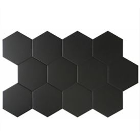 Põrandaplaat Essence Hexagon 14 x 16 cm must