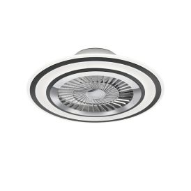LED-plafoon ventilaatoriga Reality Leuchten Flaga Ø 60 cm must