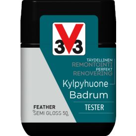 Keraamiliste plaatide värv V33 Kylpyhuone Feather tester