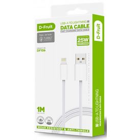 Kaabel D-Fruit USB-A Lightning 1m, valge