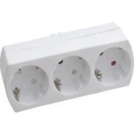Harupistik 3 × Schuko valge