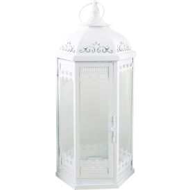 Latern Greta 16,5 x 19 x 41 cm, valge