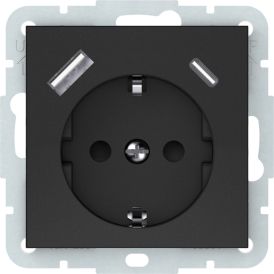 Pistikupesa Vilma QR1000 RP16-002-22/A+C, maandusega, matt must