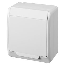 Pistikupesa pinnapealne Elektro-Plast Hermes 2P+Z Schuko IP44 valge