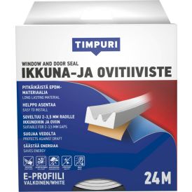 Akna- ja uksetihend Timpuri E-profiil, valge
