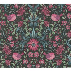 Fliistapeet Maison Charme 10,05 x 0,53 m, robin must