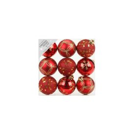 Kuuseehe pall Inge`s 9 kpl Ø 6 cm, punane