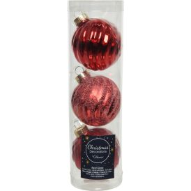 Kuuseehe pall Ø 6 cm, 3 tk/pk punane