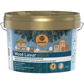 Dekoratiivne puidukaitsevahend Eskaro Wood Lasur Aqua pähkel 2,5 l