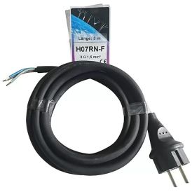 Kummikaabel pistikuga Kabelexpress H07RN-F3x1,5 mm² must 3 m