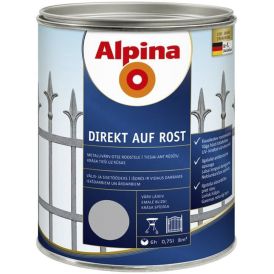 Metallivärv Alpina Direkt Auf Rost 750 ml, hall läikiv