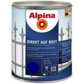 Metallivärv Alpina Direkt Auf Rost 750 ml, tumesinine läikiv