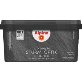 Dekoratiivvärv Alpina Farbrezepte Sturm-Optik 1 l antratsiit