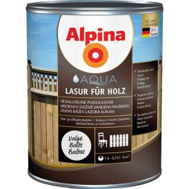Puidulasuur Alpina Aqua Lasur Für Holz valge - 0,75 l