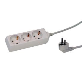 Pikendusjuhe maandusega Acuma 3-pesaga H05VV-F 3G1,0 valge 3 m