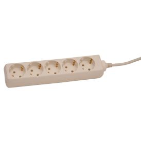 Pikendusjuhe 5-pesa 1,5 m, valge