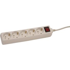Pikendusjuhe lülitiga 5-pesa 3 m, valge