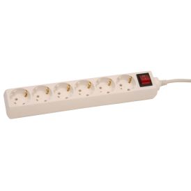 Pikendusjuhe lülitiga 6-pesa 1,5 m, valge