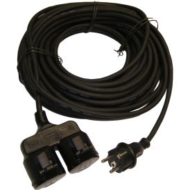Pikendusjuhe Acuma H05RR-F 3G1,5 must, 2-osaline 10 m