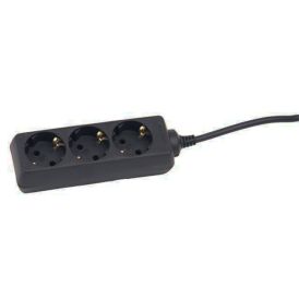 Pikendusjuhe Acuma 3 pistikupesaga H05VV-F3G1,5 must 3 m