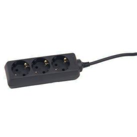 Pikendusjuhe Acuma 3 pistikupesaga H05VV-F3G1,5 must 5 m