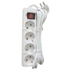 Pikendusjuhe lülitiga Acuma 4-pesaga H05VV-F 3G1,5 mm valge 5 m