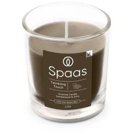 Lõhnastatud küünal Spaas klaasis 25 h, sandlipuu/iiris